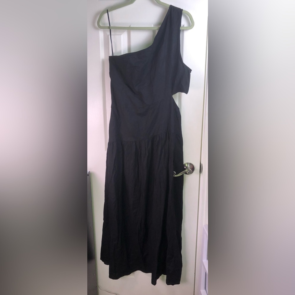 VENUS Black Linen Cutout Maxi Dress - Jet Black several sizes NWOT - Picture 3 of 16